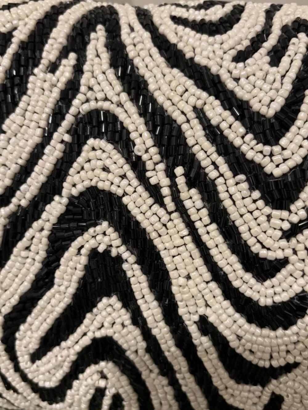 Beaded Zebra Print Lumbar Accent Pillow Global Home Made in India 9x15 NWT luxe